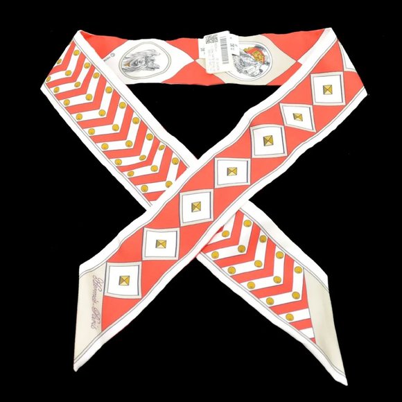 HERMES Colliers et chiens Twilly Scarf Stole Bag Handle - Picture 1 of 6
